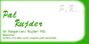 pal rujder business card